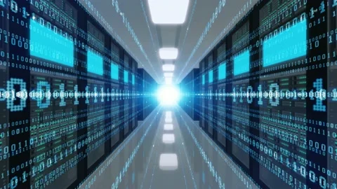 Digital transformation concept. Data center. Computer server. 3D rendering. Stock Footage 145918583