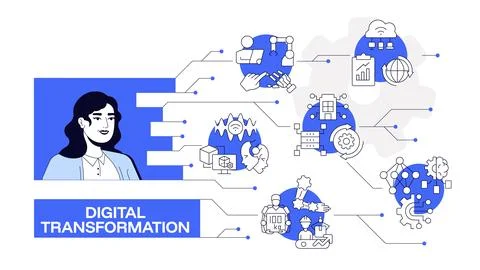 Digital transformation concept illustration Stock Illustration