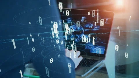 Digital transformation concept. System engineering. Binary code. Programming. Stock Footage 152610650