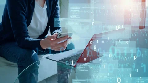 Digital transformation concept. System engineering. Binary code. Programming. Stock Footage 152610678