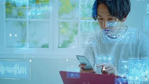 Digital transformation concept. System engineering. GUI (Graphical User Interfac Stock Footage 156732754