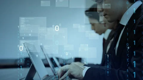 Digital transformation concept. System engineering. Binary code. Programming. Stock Footage 164280131