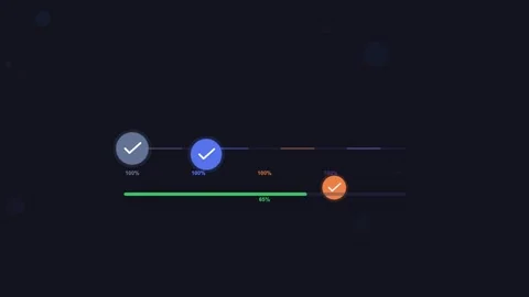 Digital transformation corporate tech scene. Flat design dark mode Stock Footage 342621447