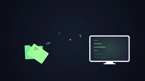 Digital Transformation: Data Flow from Notes to Computer Screen for Coding .. Stock Footage 348415107