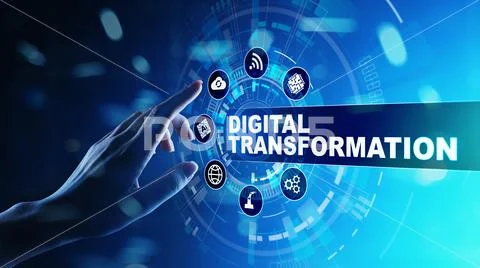 Digital transformation, disruption, innovation. Business and modern technolog Stock Photos