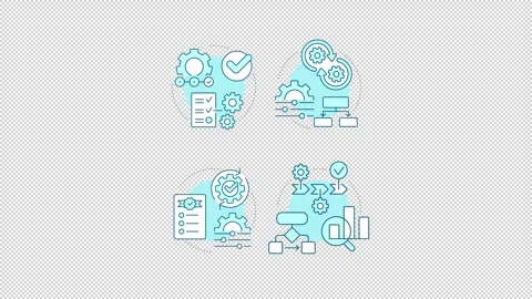 Digital transformation frameworks blue concept icons animation set Stock Footage 344179764