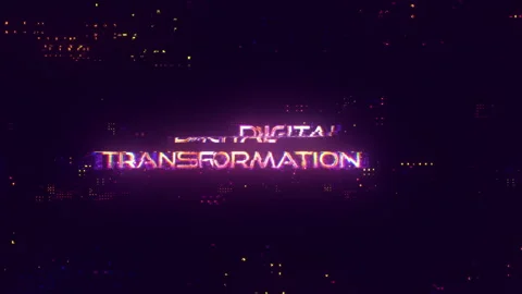 Digital Transformation golden text abstract digital science hitech technology Stock Footage 280681443