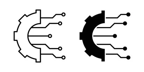Digital transformation icon symbol. Vector illustration pack in black color. Stock Illustration