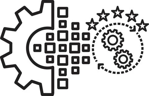 Digital transformation icon vector sign Stock Illustration