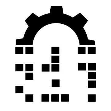 Digital transformation icon on white background. techno wheel sign. Stock Illustration