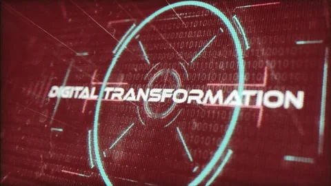 Digital Transformation Intelligence Words In Techno Sci Fi 스톡 동영상 346551220