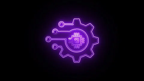 Digital Transformation Isolated on Black Background Neon Business Evolution.. Stock Footage 329056648