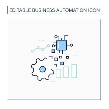 Digital transformation line icon Stock Illustration