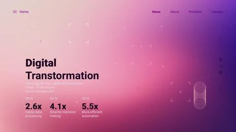 Digital Transformation Pink Purple Gradient Hero Banner Template Stockillustratie