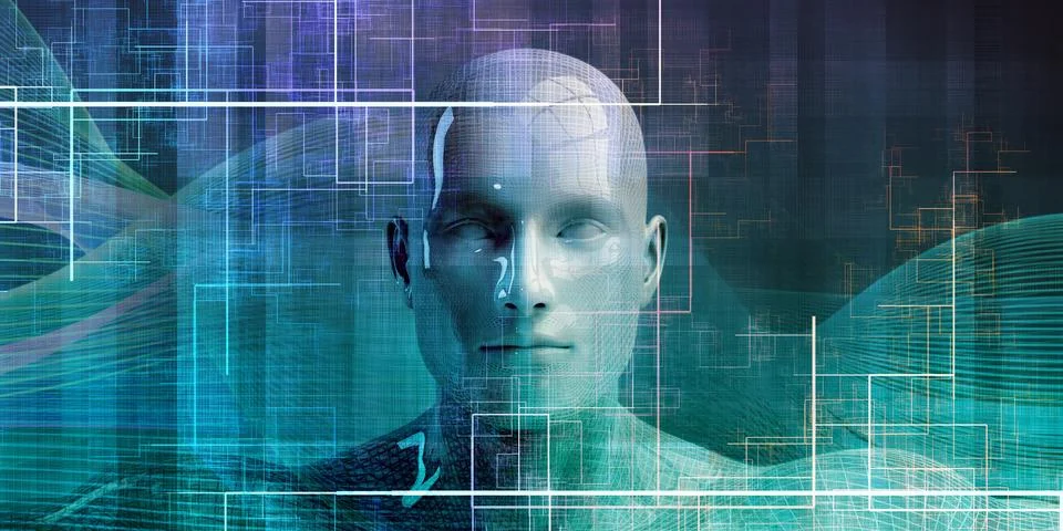 Digital Transformation Powered by Advanced Artificial Intelligence Systems Stock Illustration