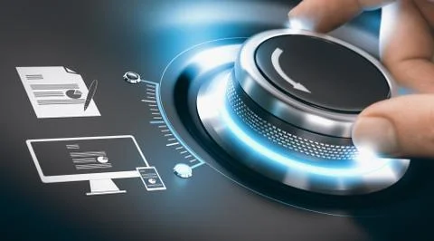 Digital Transformation Process, Digitization of Analog Information 스톡 사진