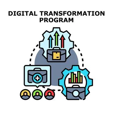 Digital transformation program driving business growth and teamwork Stock Illustration