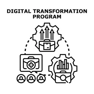 Digital transformation program driving business growth and teamwork Stock Illustration