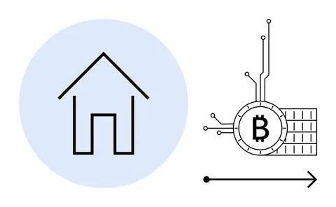 Digital Transformation in Real Estate Integration of Cryptocurrency in Prop.. Stock Illustration