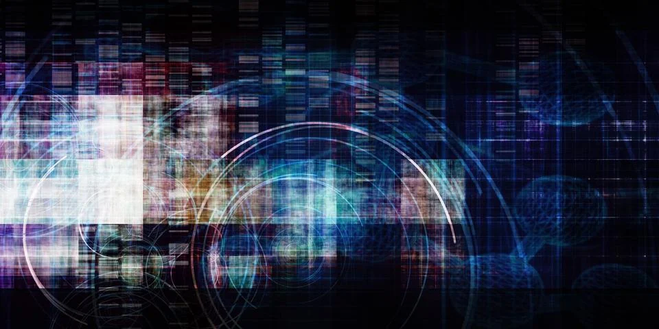 Digital Transformation Reveals Complex Network Data Patterns Stock Photos