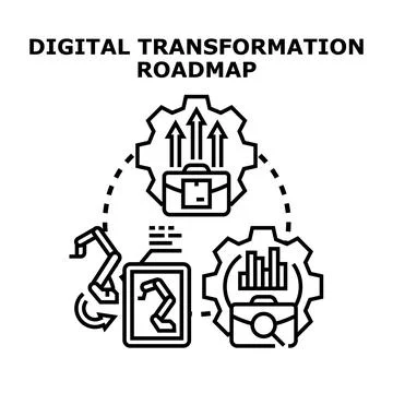 Digital transformation roadmap with business data optimization Stock Illustration