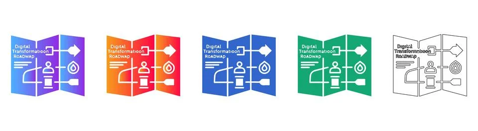 Digital Transformation Roadmap Graphics Stock Illustration