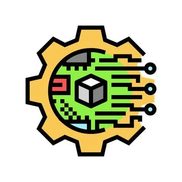Digital transformation tech color icon vector illustration Stock Illustration