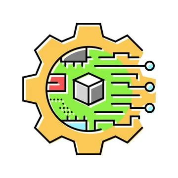 Digital transformation tech color icon vector illustration Stockillustratie