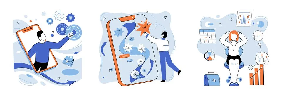 Digital transformation. Tech evolution is heartbeat digital transformation Stock Illustration