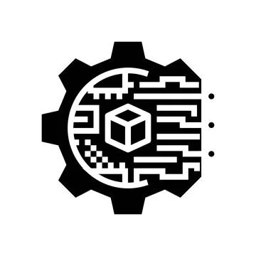 Digital transformation tech glyph icon vector illustration Stock Illustration