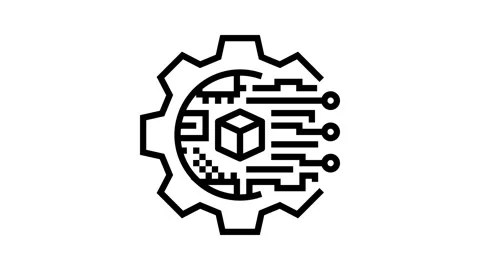 Digital transformation tech line icon animation Stock Footage 326129297