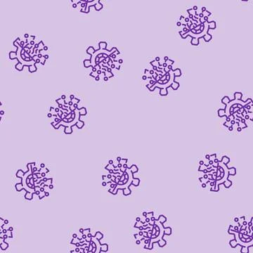 Digital transformation tech line vector seamless pattern Illustrazione stock