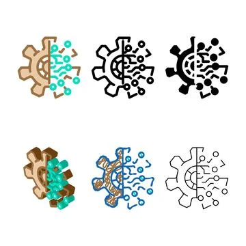 Digital transformation tech mix color icon vector Stock Illustration