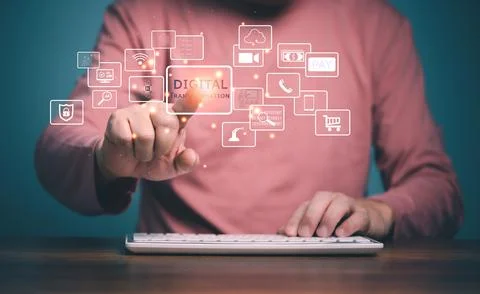 Digital transformation technology strategy, digitization and digitalization o Stock Photos
