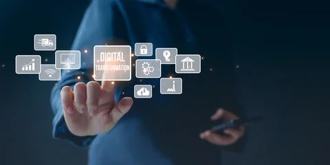 Digital transformation technology strategy, digitization and digitalization o Stock Photos
