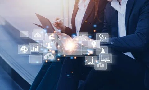 Digital transformation technology strategy, digitization and digitalization.. Stock Photos