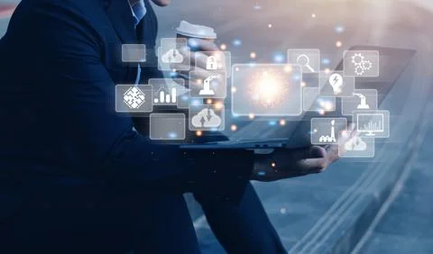 Digital transformation technology strategy, digitization and digitalization.. Stock Photos