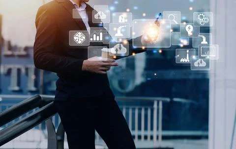 Digital transformation technology strategy, digitization and digitalization.. Stock Photos