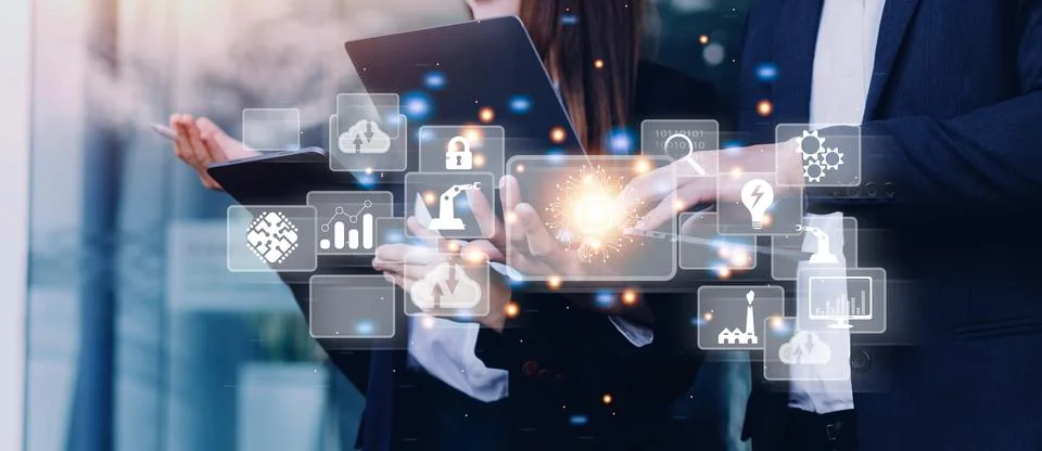 Digital transformation technology strategy, digitization and digitalization.. Stock Photos