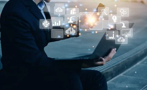 Digital transformation technology strategy, digitization and digitalization.. Stock Photos