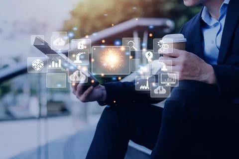 Digital transformation technology strategy, digitization and digitalization.. Stock Photos