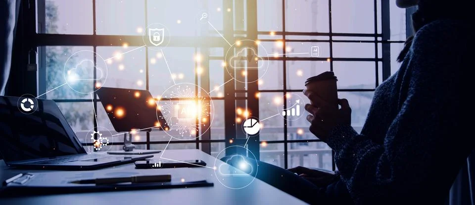 Digital transformation technology strategy, IoT, internet of things. transf.. Stock-Fotos
