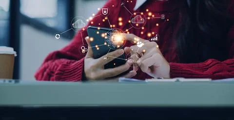 Digital transformation technology strategy, IoT, internet of things. transf.. Stock Photos