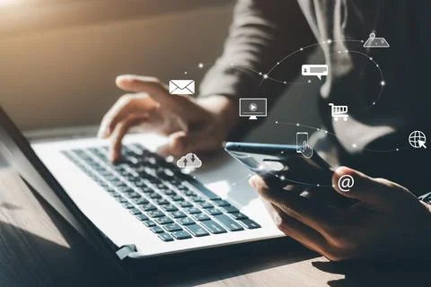 Digital transformation technology strategy,the transformation of ideas and th Stock Photos
