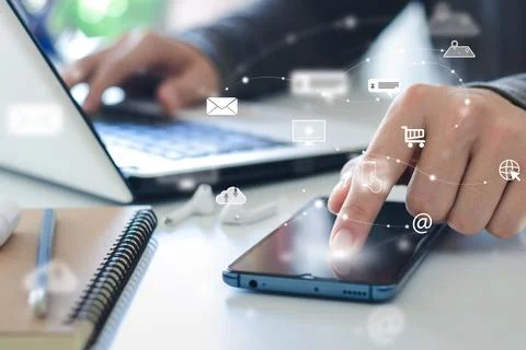 Digital transformation technology strategy,the transformation of ideas and th Stock Photos