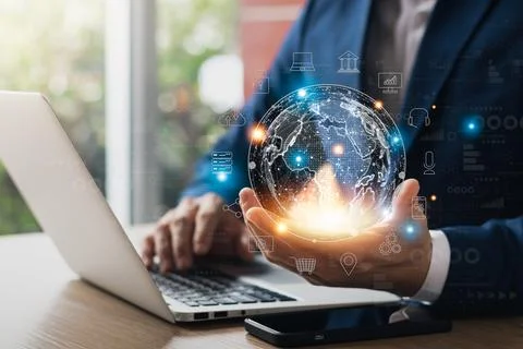 Digital transformation technology strategy,the transformation of ideas and th Stock Photos
