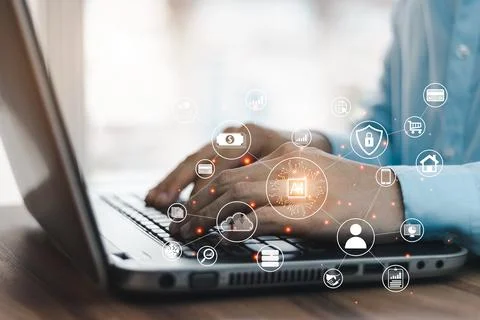 Digital transformation technology strategy,the transformation of ideas and .. Stockfoto's