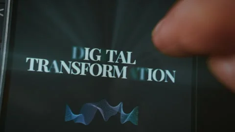 Digital Transformation themed graphic presentation generated on smartphone Stock Footage 289088377