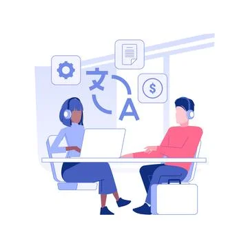 Digital translator isolated concept vector illustration. Ilustración de archivo