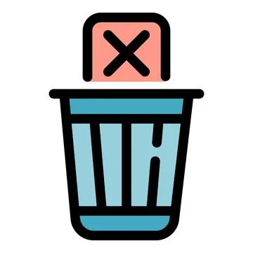 Digital trash icon vector flat Stock Illustration